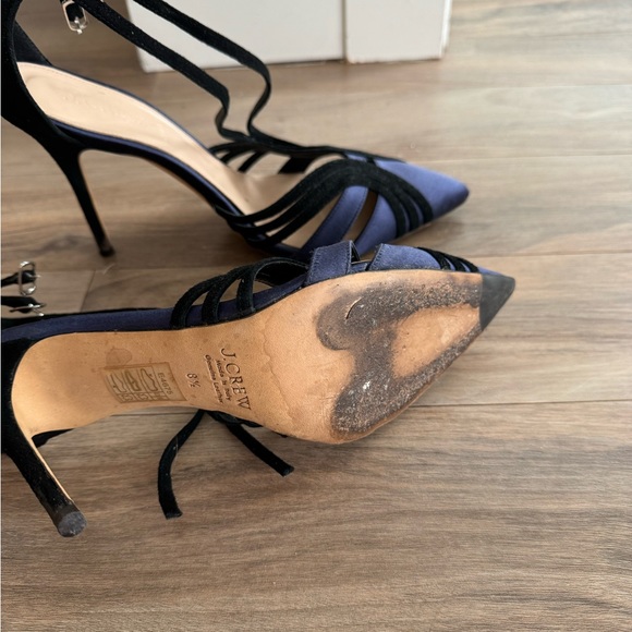 Jcrew black suede and blue satin stilettos - Picture 2 of 3